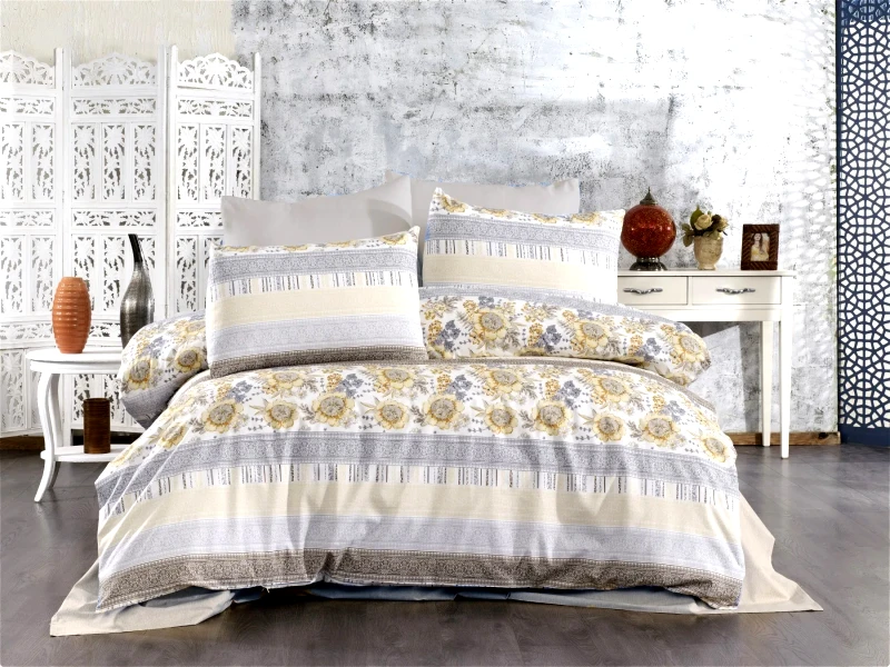 Dimcol Παπλωματοθήκη Υπέρδιπλη Dimcol Ηλιαχτίδα 370 Grey-Beige 220x240