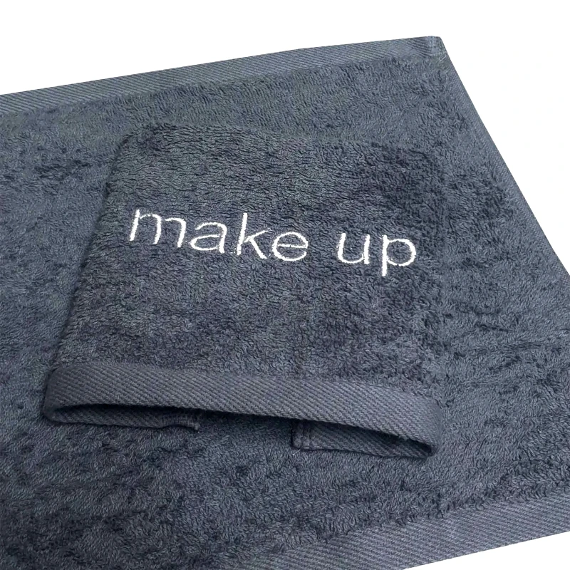 anesis Λαβέτα Anesis με κέντημα Make Up Cotton 100% 500gr/m2 30x30 Grey