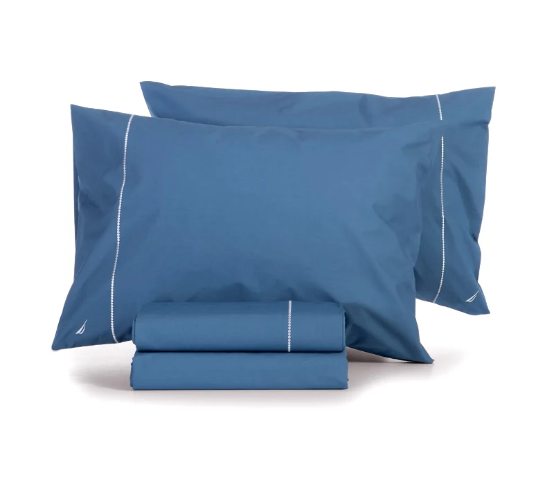 Nef - Nef Σετ Σεντόνια Διπλά 4 Τεμαχίων Nef-Nef Nau Wave Solid Blue 200x280