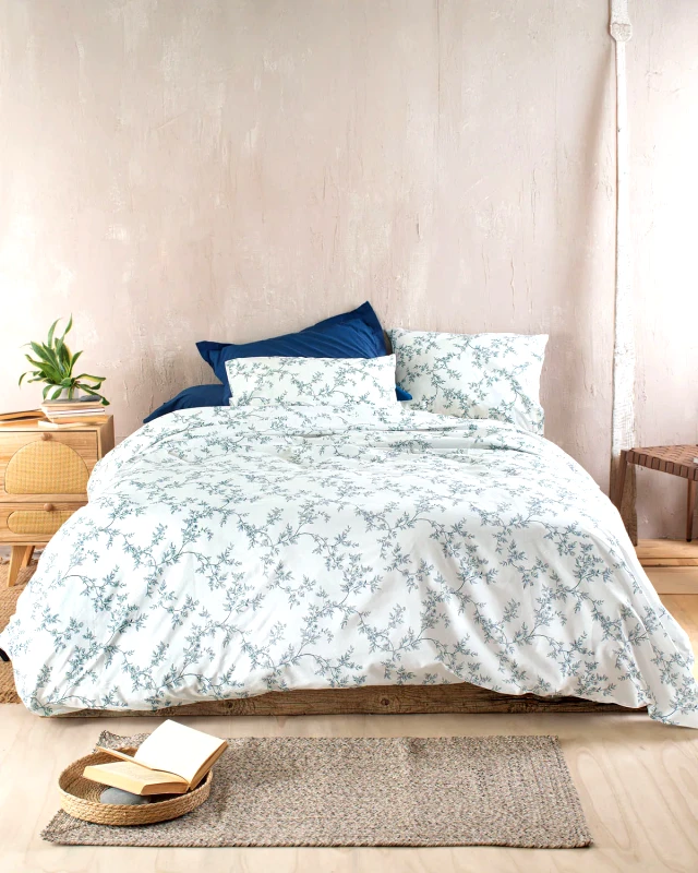 Rythmos Σετ Παπλωματοθήκη Υπέρδιπλη 3 Τεμαχίων Rythmos Odet Μπλε 220x250