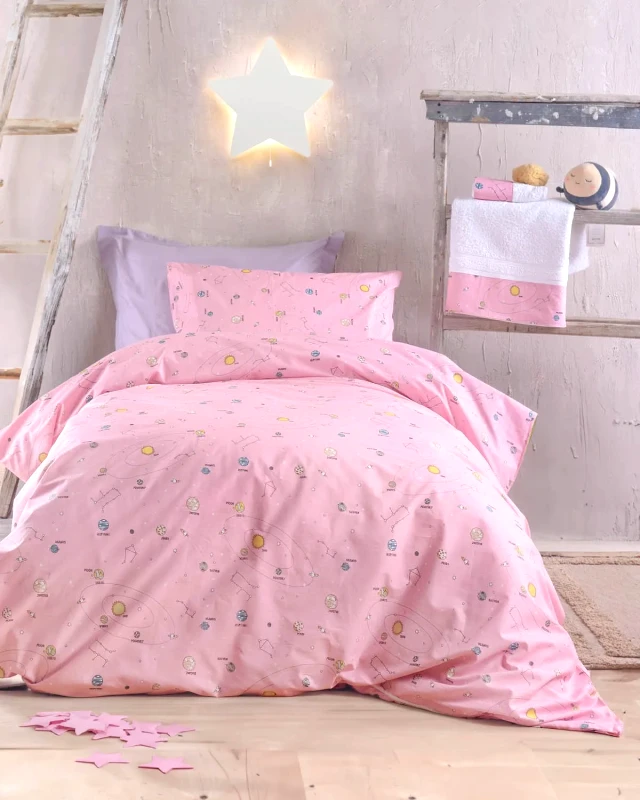 Rythmos Σετ Σεντόνια Ημίδιπλα 3 Τεμαχίων Rythmos Venus Ροζ 160x260