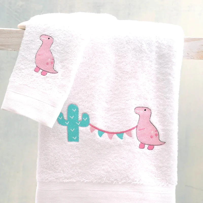 Rythmos Σετ Παιδικές Πετσέτες 2 Τεμαχίων Rythmos Diego Ροζ