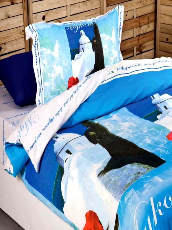 Palamaiki Σετ Παπλωματοθηκη Μονή Palamaiki Irene 160X240 Mykonos