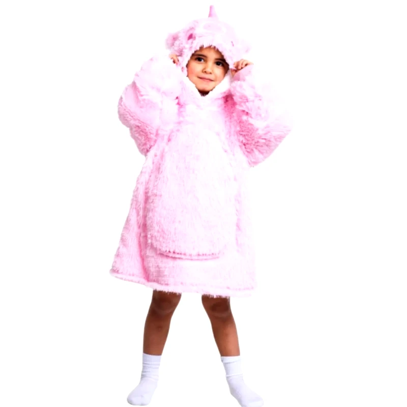 Noxxiez Κουβέρτα Noxxiez Hoodie Με Κουκούλα Και Μανίκια Unicorn 3-6 Ετών NX-CH305