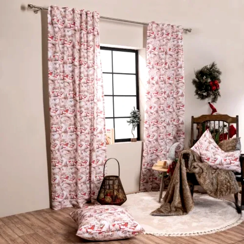 Teoran Χριστουγεννιάτικη Κουρτίνα Teoran Bremen (Έτοιμη Ραμμένη) - 140x260cm