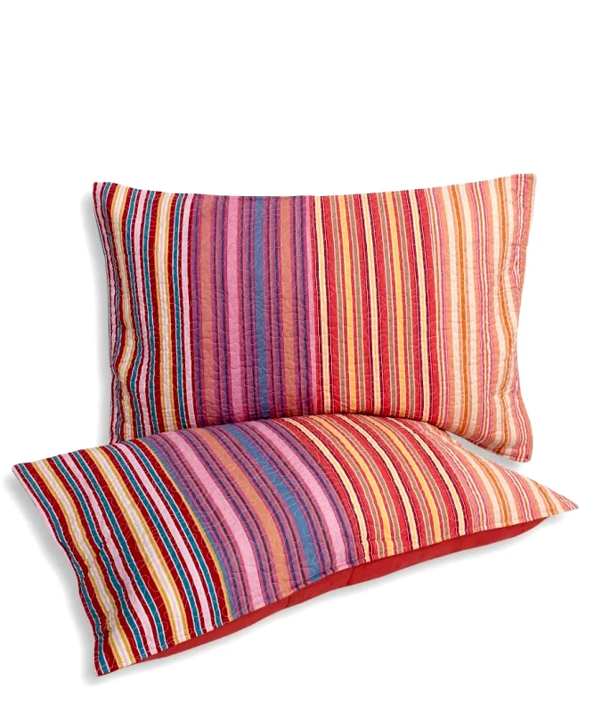 Silk Fashion Μαξιλαροθήκη Διακόσμησης Silk Fashion Patch Ριγέ Πορτοκαλί 50x72