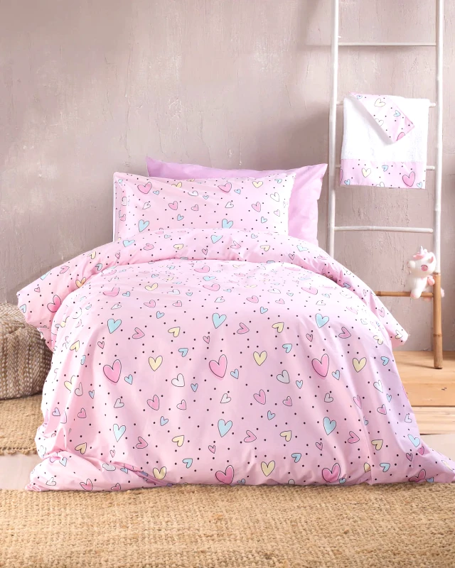 Rythmos Σετ Παπλωματοθήκη Υπέρδιπλη 3 Τεμαχίων Rythmos Pop Hearts 220x250