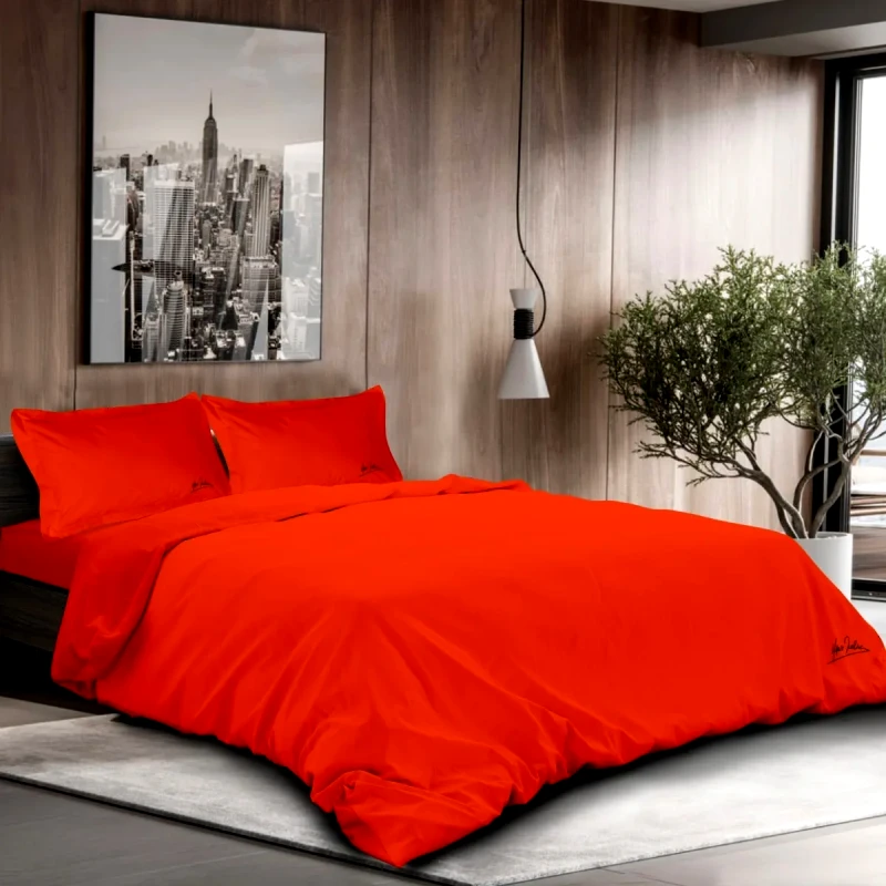 Makis Tselios Σετ Παπλωματοθήκη Μονή 2 Τεμαχίων Makis Tselios Lor Orange 160x240