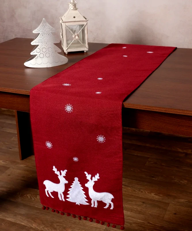 Silk Fashion Χριστουγεννιάτικο Runner Silk Fashion NW345 Κόκκινη 35x175