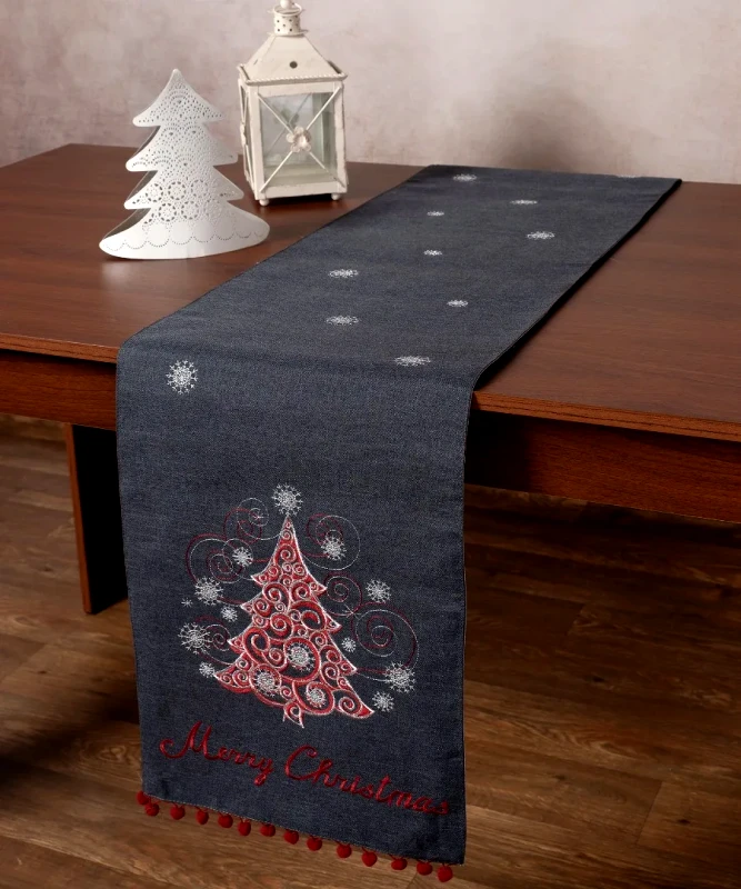 Silk Fashion Χριστουγεννιάτικο Runner Silk Fashion NW347 Ανθρακί 35x175