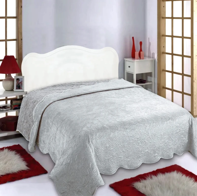 Silk Fashion Κουβέρτα Βελούδο Μονή Silk Fashion NX2211 Light Grey 160x220