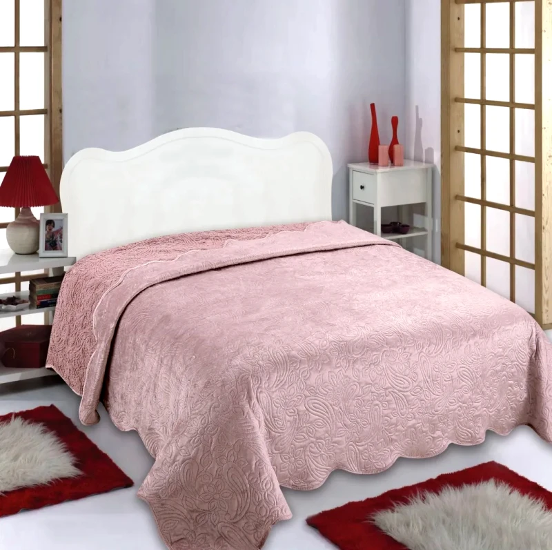Silk Fashion Κουβέρτα Βελούδο King Size Silk Fashion NX2211 Pink 240x260