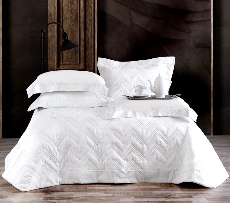 Rythmos Σετ Κουβερλί και Σεντόνια Υπέρδιπλα 7 Τεμαχίων Rythmos Lizzie Λευκό