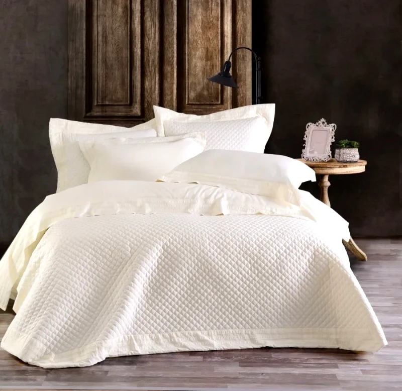 Rythmos Σετ Κουβερλί και Σεντόνια Υπέρδιπλα 7 Τεμαχίων Rythmos Klelia Εκρού