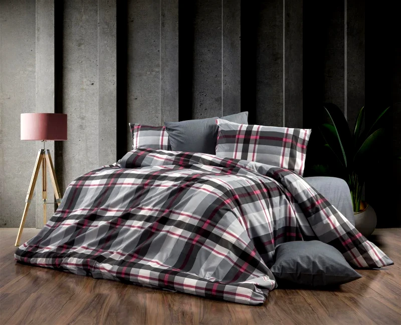 Dimcol Παπλωματοθήκη Dimcol Εμπριμέ Εκάβη 424 160x240 Grey-Bordeaux