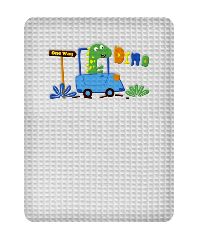 Adam Home Κουβέρτα Πικέ Αγκαλιάς Adam Home Dino Grey 80x110