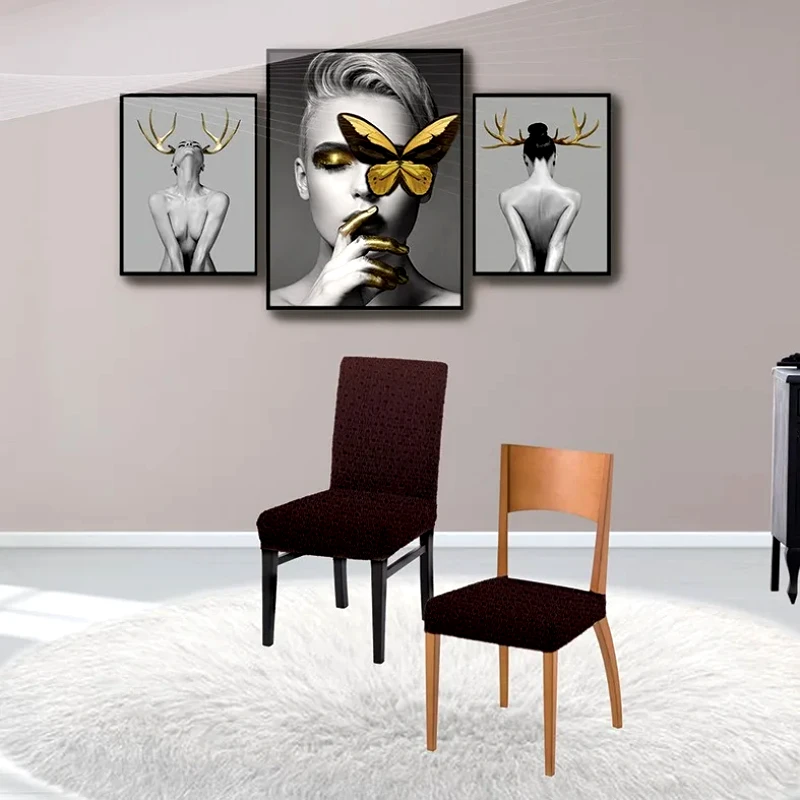 Sb Home Σετ Ελαστικά Καλύμματα Πλάτης-Καθίσματος Καρέκλας 2 Τεμαχίων Sb Home Sabrina Brown