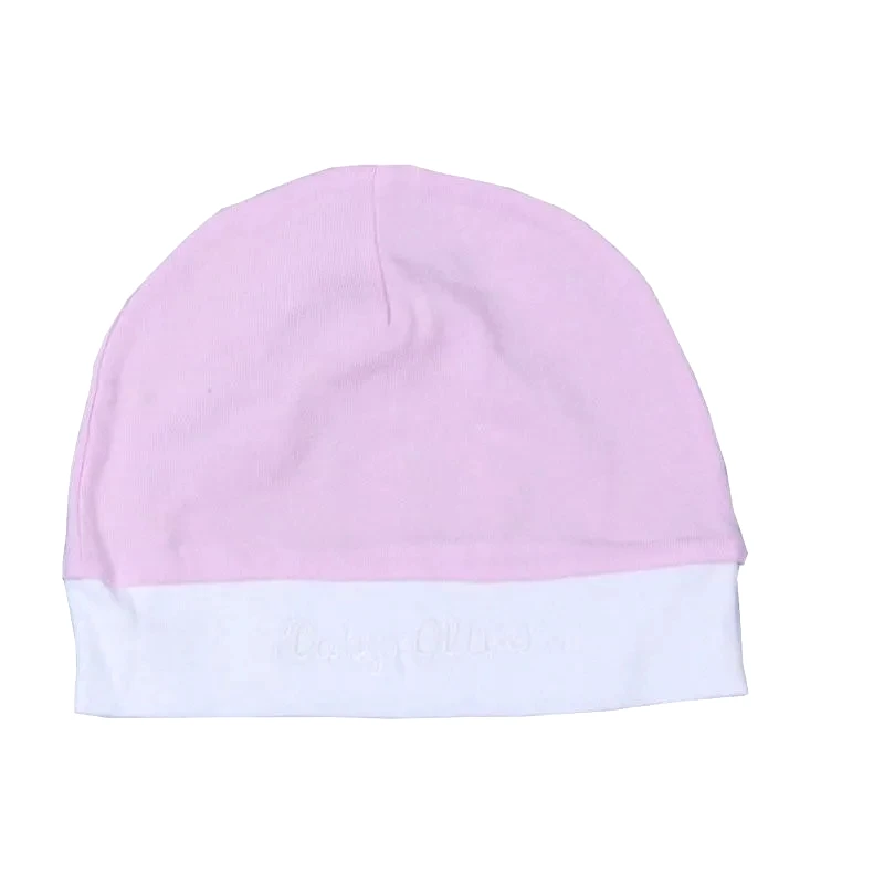 Baby Oliver Βρεφικό Σκουφάκι Ζέρσευ Baby Oliver Des. 12 Ροζ-Λευκό