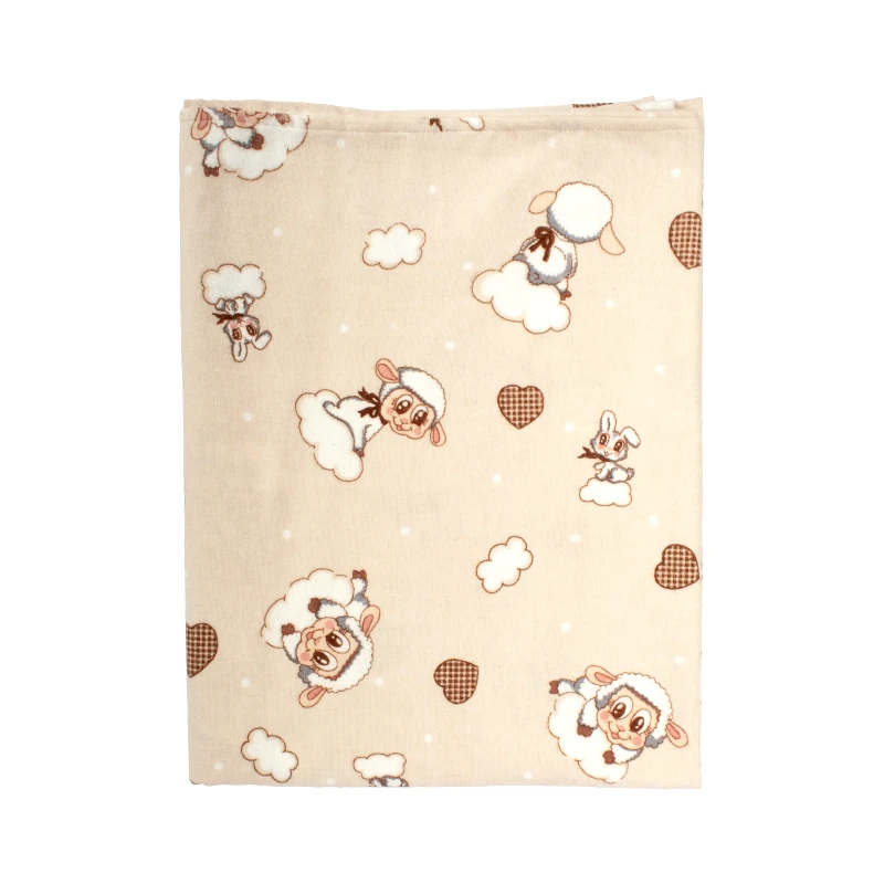 Dimcol Βρεφικό Πάπλωμα Φανελένιο Dimcol Προβατάκι 07 Beige 120x160