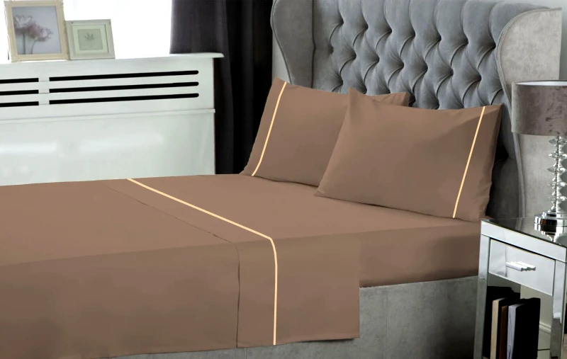 Le Blanc Σετ Σεντόνια Μονά 3 Τεμαχίων Le Blanc Φυτίλι Polycotton Light Brown 170x270