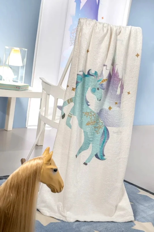 Saint Clair Κουβέρτα Βελουτέ Κούνιας Saint Clair Ultrasoft Pinto Aqua 110x140