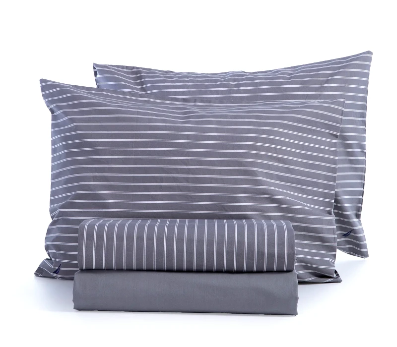 Nef - Nef Σετ Σεντόνια Διπλά 4 Τεμαχίων Nef-Nef Nau Coast Grey 200x270