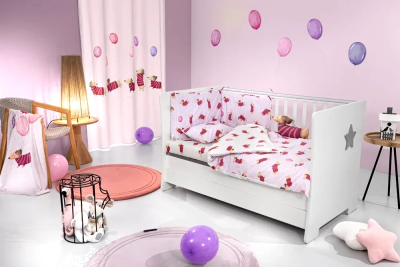 Saint Clair Σετ Σεντόνια Κούνιας 3 Τεμαχίων Saint Clair Pet Fuchsia 115x170