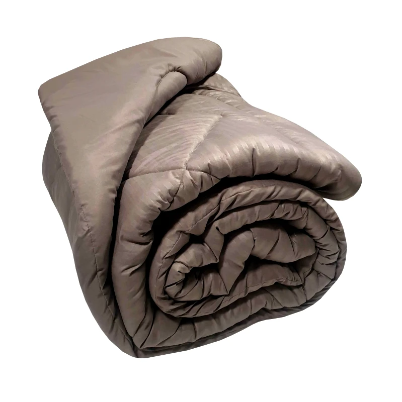 ΚΟΜΒΟΣ Πάπλωμα Μικροϊνών Stripe ΚΟΜΒΟΣ Moka Satin Stripe - Moka Plain Μονό 160x240