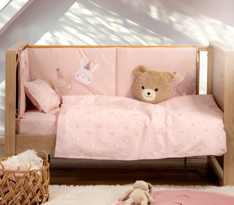 Nef - Nef Σετ Σεντόνια Κούνιας 3 Τεμαχίων Nef-Nef Special Party Pink 120x170