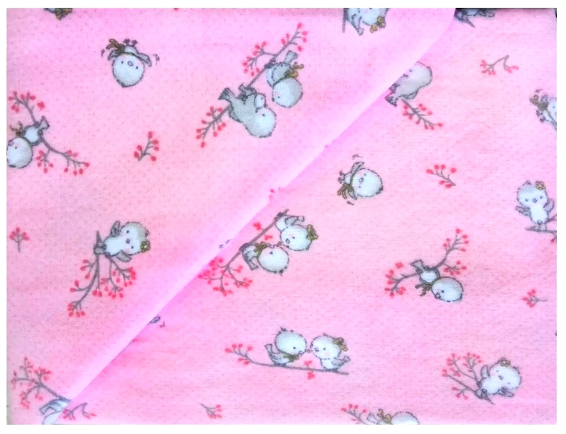 Dimcol Βρεφικό Πάπλωμα Φανελένιο Dimcol Birds 15 Pink 120x160