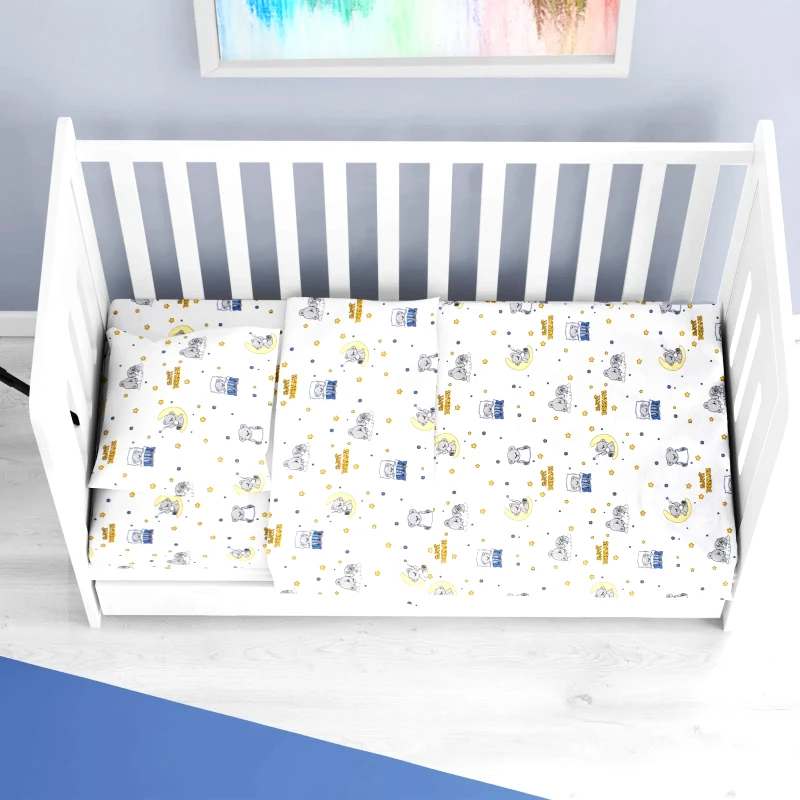 Dimcol Βρεφικό Πάπλωμα Κούνιας Dimcol Sweet Dreams 554 White-Sky Blue 120x160