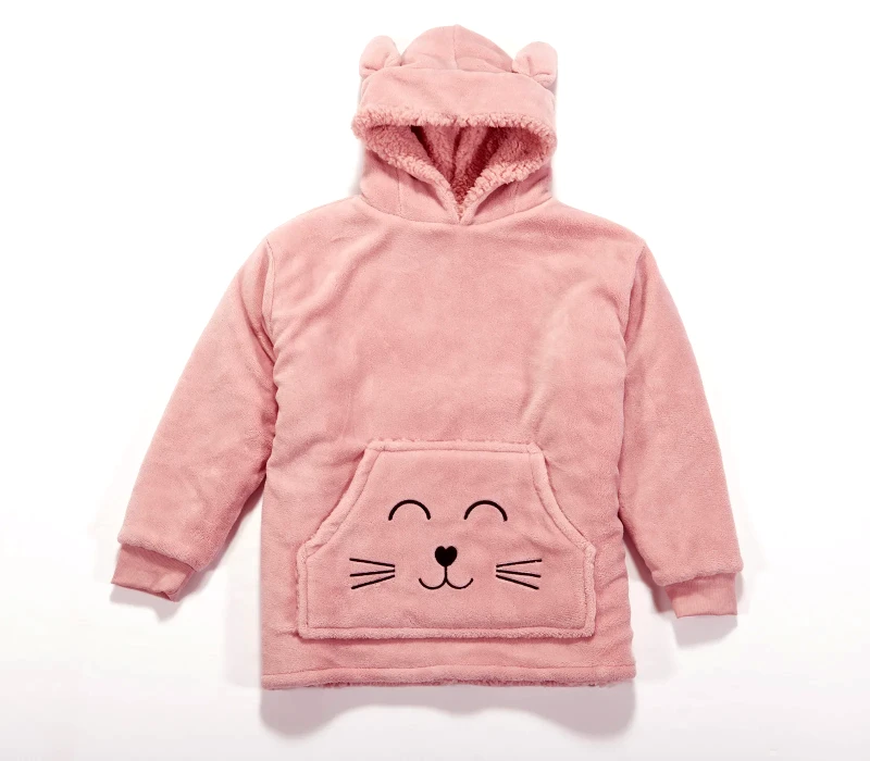 Nef - Nef Παιδικό Πόντσο Με Γουνα Sherpa Nef-Nef Smiling Cat Pink 04-06
