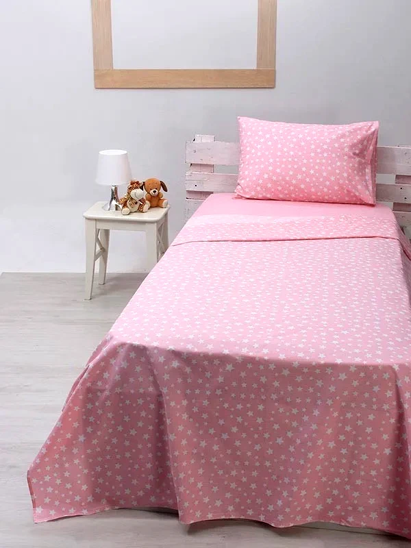 Sunshine Home Σετ Σεντόνια Sunshine Home cotton feelings 22 Pink Μονό 165x270