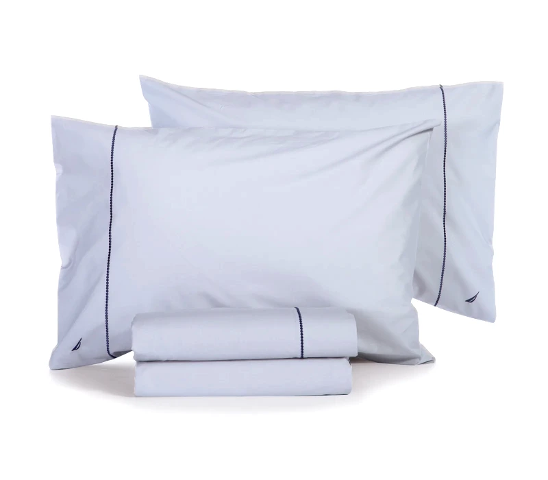 Nef - Nef Σετ Σεντόνια Διπλά 4 Τεμαχίων Nef-Nef Nau Wave Solid Silver 200x280