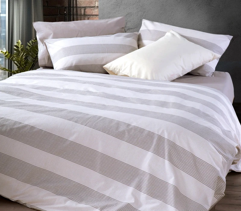 Nef - Nef Σετ Σεντόνια Διπλά 4 Τεμαχίων Nef-Nef Casual Stripe Ecru 200x270
