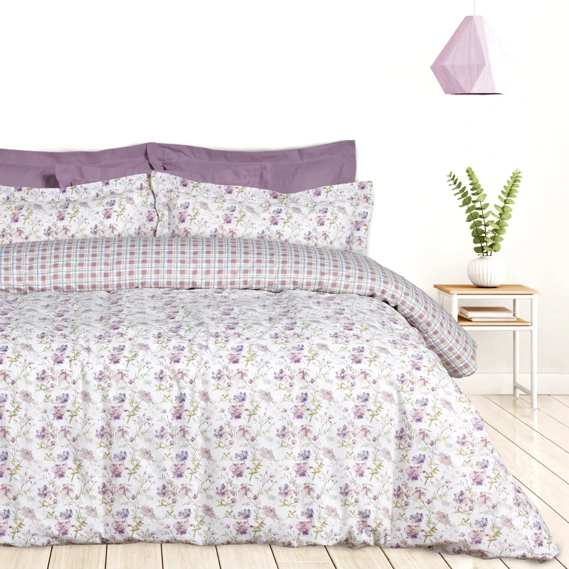Das Home Σετ Σεντόνια Μονά 3 Τεμαχίων Das Home 9675 Ivory- Lilac 170x260