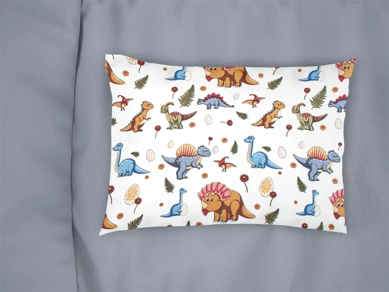 Dimcol Βρεφική Μαξιλαροθήκη Dimcol Dinosaur 519 35x45 White-Blue