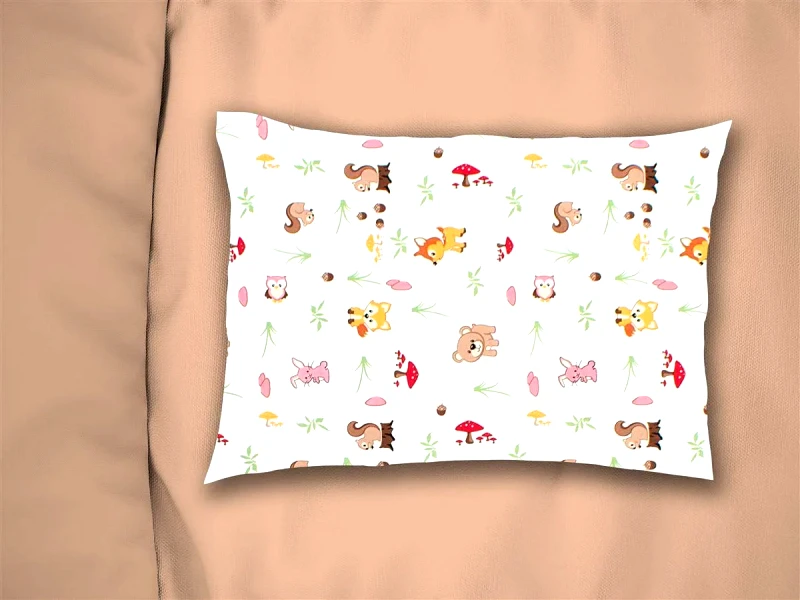 Dimcol Βρεφική Μαξιλαροθήκη Dimcol Forest Animals 571 35x45 White-Pink