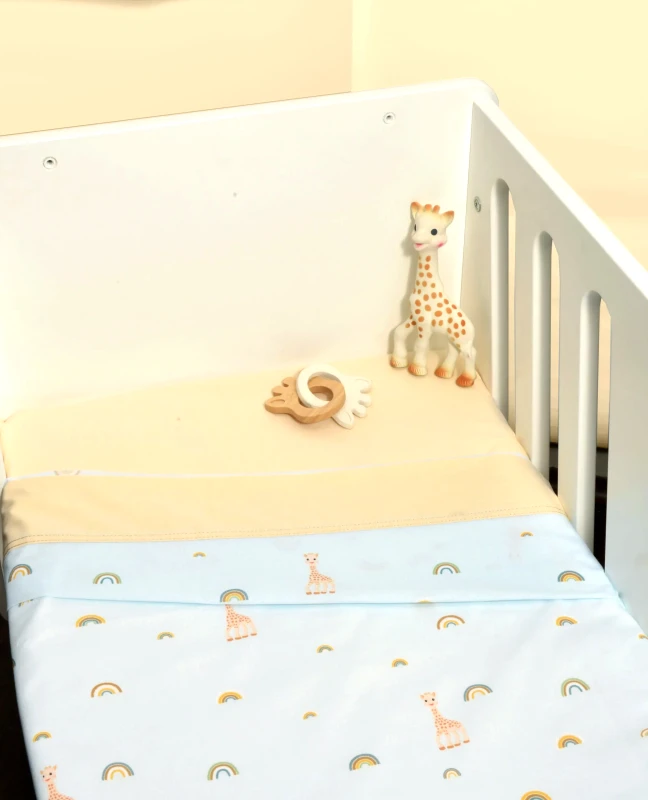 Sophie La Girafe Σεντόνια Λίκνου Σετ 2τ -75x110-100% Βαμβάκι Design 504 Sophie La Girafe