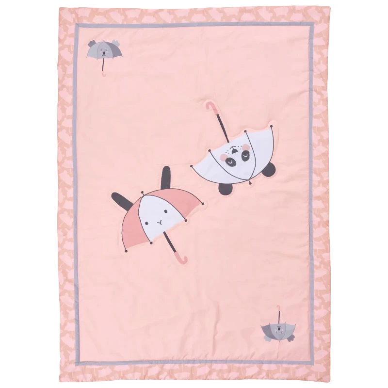 DAS BABY Κουβερλί Das Baby Fun 4878 Γκρι- Λευκό- Ροζ 110x150