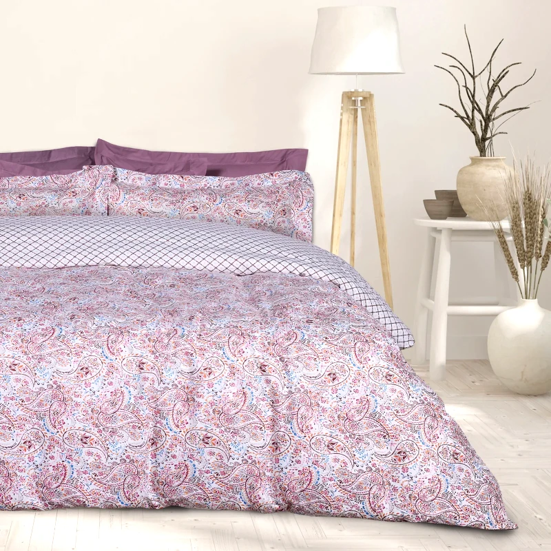 Das Home Σετ Σεντόνια Υπέρδιπλα 4 Τεμαχίων Das Home 9669 Pink- Red 240x260