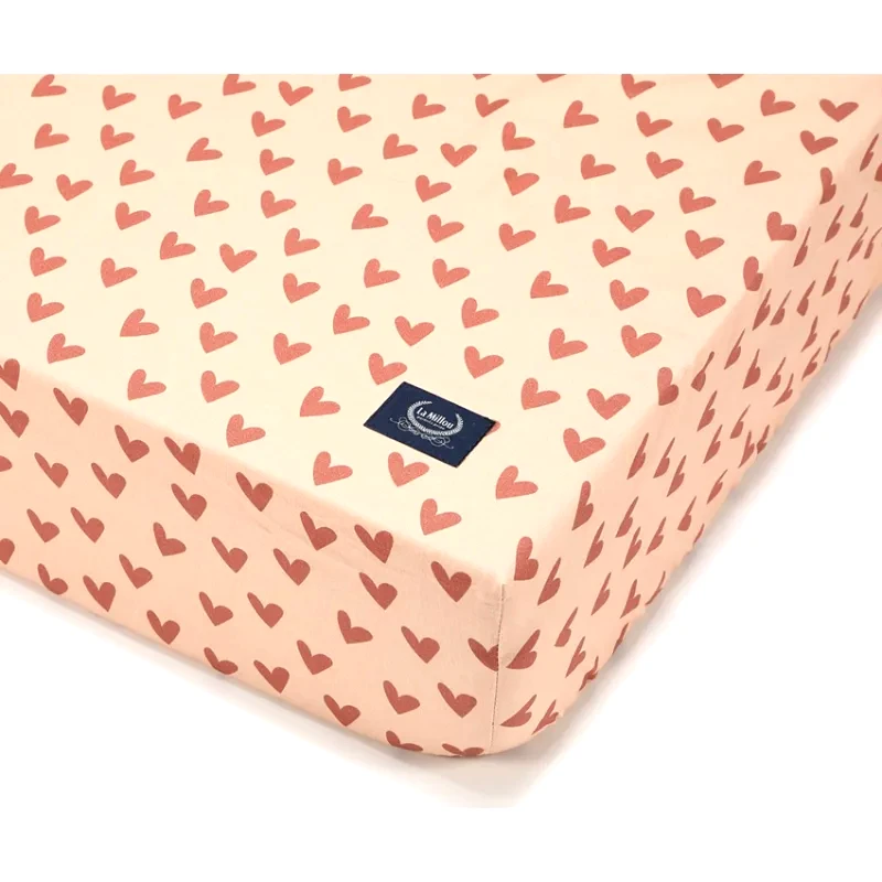 La Millou Σεντόνι κούνιας La Millou heartbeat pink 70x140