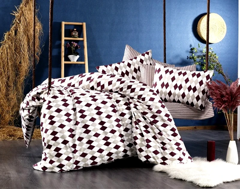 Dimcol Σετ Σεντόνια Μονά 3 Τεμαχίων Dimcol Diamond 326 Burgundy 160x240