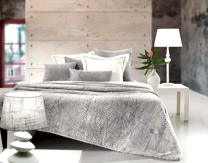 Guy Laroche Κουβέρτα Γούνινη Υπέρδιπλη Guy Laroche Crusty Silver 220x240
