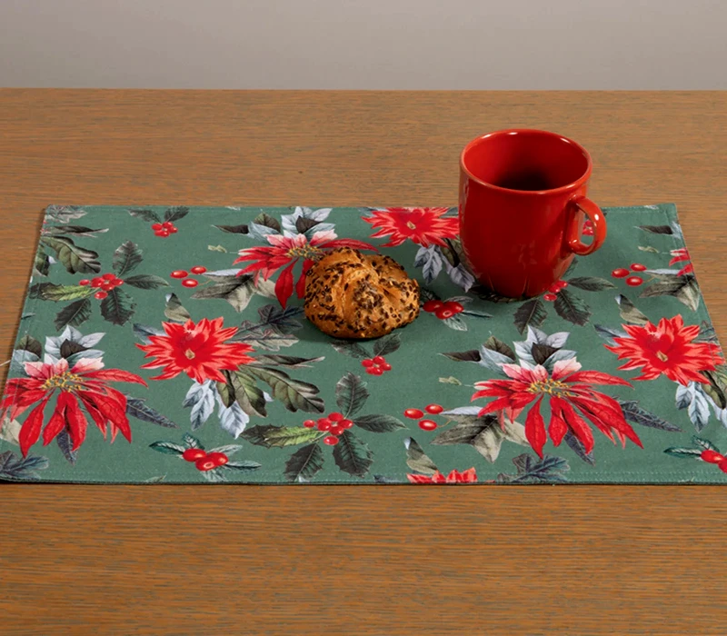 Nef - Nef Χριστουγεννιάτικο Σουπλά Nef-Nef Mistletoe Green 48x33