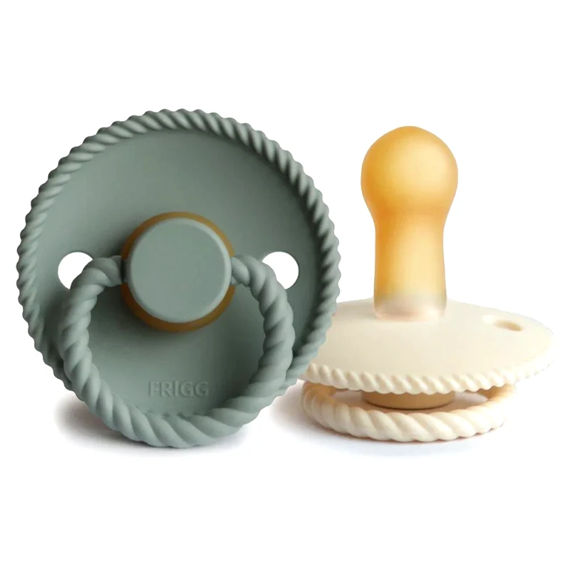 FRIGG Σετ 2 Πιπίλες Latex FRIGG Rope Cream/Sage 6-18 Μηνών