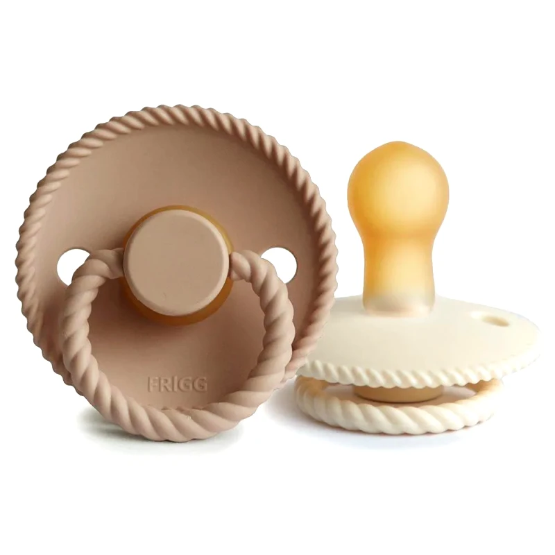 FRIGG Σετ 2 Πιπίλες Latex FRIGG Rope Cream/Croissant 6-18 Μηνών
