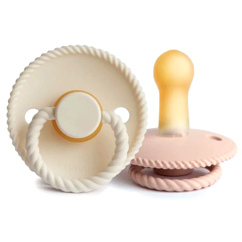 FRIGG Σετ 2 Πιπίλες Latex FRIGG Rope Blush/Cream 6-18 Μηνών