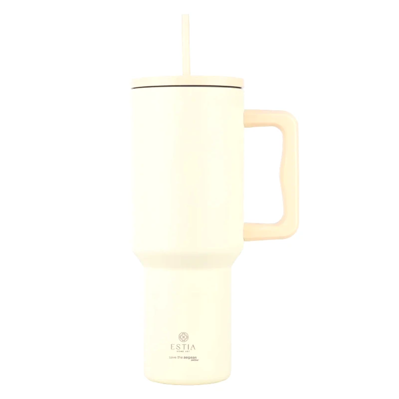 Estia Estia Θερμός Straw Tumbler Xl Save The Aegean 1200Ml Lily White
