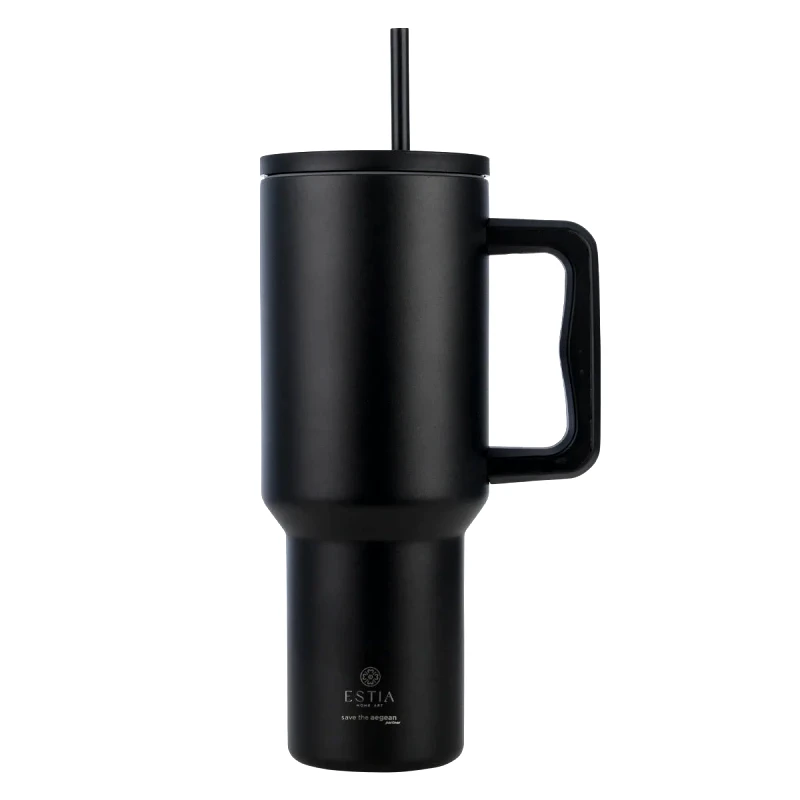 Estia Estia Θερμός Straw Tumbler Xl Save The Aegean 1200Ml Midnight Black